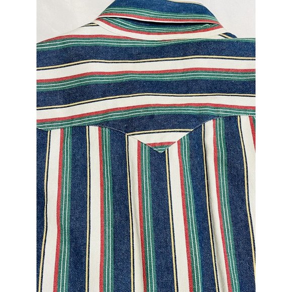 Panhandle Slim Men's 17.5 X 36 Western Thick Cotton Strip Shirt Collar  Vintage - Picture 8 of 10